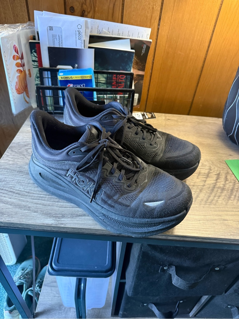 Hoka Bondi 9 Men's Black Athletic Running Shoes